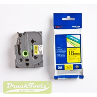 Original DirectLabel schwarz auf gelb Laminat TZE-641