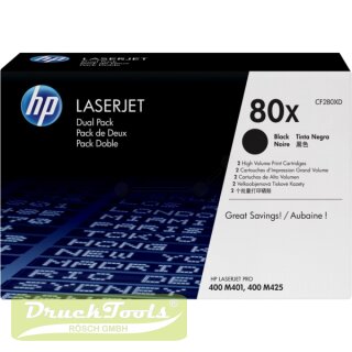 Original Tonerkartusche schwarz High-Capacity Doppelpack CF280XD / 80X