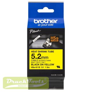 Original Heissschrumpfschlauch schwarz auf gelb HSE-611E